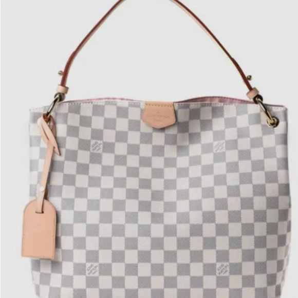 Louis Vuitton Gray and Tan Checkered Satchel - Picture 5 of 6